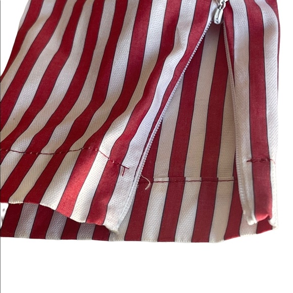 Petersyn Alice Striped Poplin Cold Should Blouse Size M Red and White - Picture 13 of 15